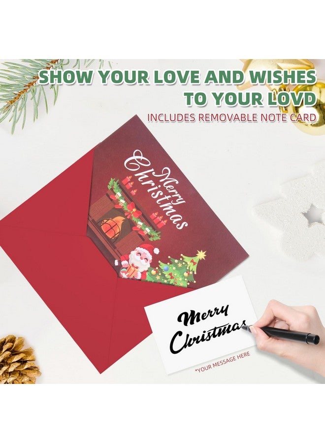 XTF2015 Christmas Card 3D Pop Up Christmas Greeting Card With Christmas Music, Lighting Fireplace Led Christmas Greeting Gift Card With Envelope For Women Men Kids Husband Wife Mom Dad Daughter - Image 4