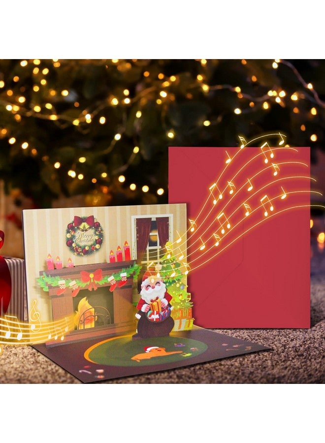 XTF2015 Christmas Card 3D Pop Up Christmas Greeting Card With Christmas Music, Lighting Fireplace Led Christmas Greeting Gift Card With Envelope For Women Men Kids Husband Wife Mom Dad Daughter - Image 5