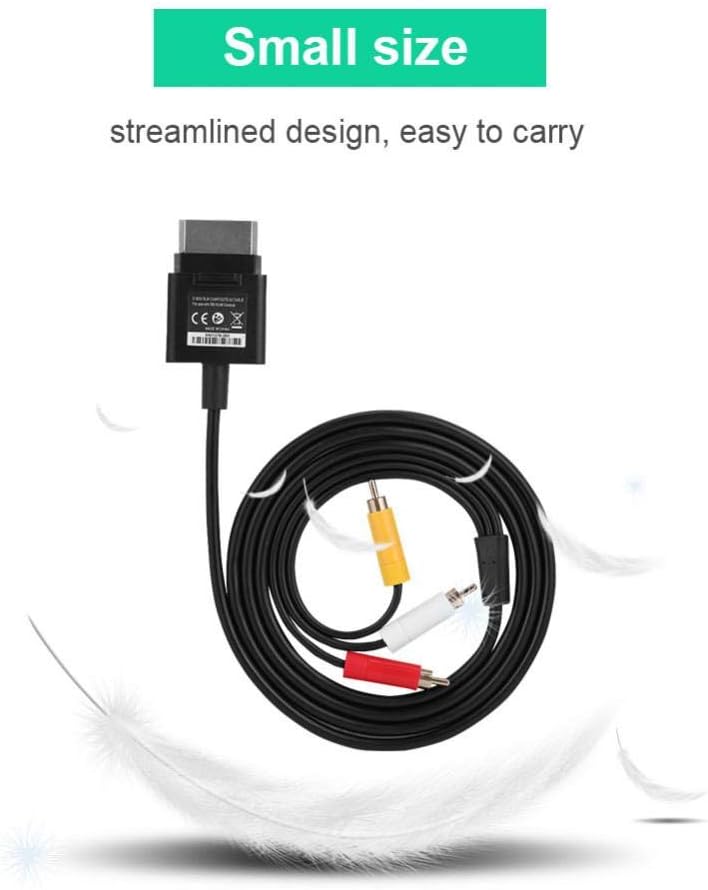 ZERONE TV AV Cable Wire, 1.8M Component ABS Cord AV Cable Audio Video Cord for 360 Slim Replacement - Image 2
