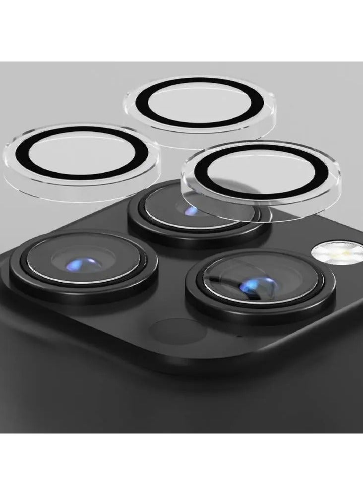 ديفيا واقي عدسة ايفون 15 برو و 15 برو ماكس لسلسلة بيك سيريس كريستال ( 3 قطع ) - شفاف - Image 1