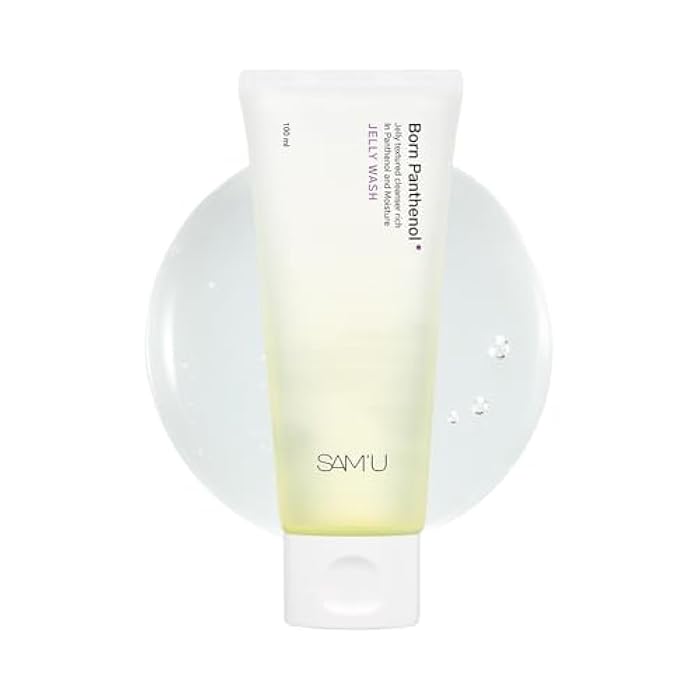 SAM'U Born Panthenol Jelly Wash, Korean Face Cleanser, Low pH Hydrating Gentle Bubble Cleanser, Korean Skin Care for All Skin Types (100ml/3.38 oz) - Image 1