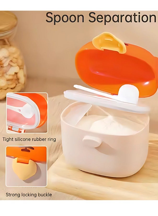 Twisoo Baby Formula Milk Powder Dispenser with Scoop, Airtight, BPA-Free, Spill-Proof, Stackable Snack Storage, Orange - Image 2