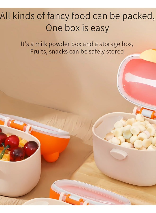 Twisoo Baby Formula Milk Powder Dispenser with Scoop, Airtight, BPA-Free, Spill-Proof, Stackable Snack Storage, Orange - Image 3