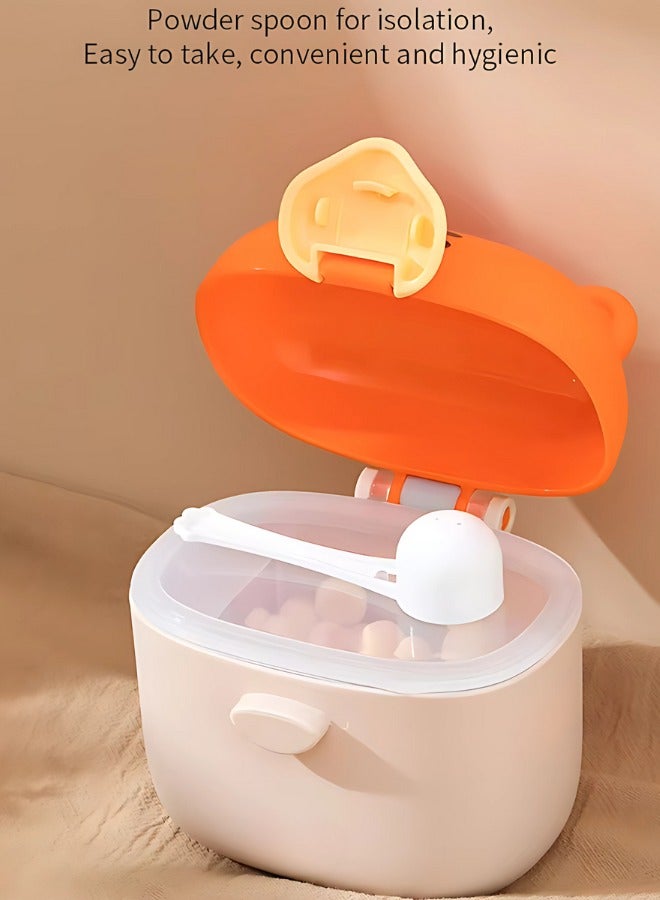 Twisoo Baby Formula Milk Powder Dispenser with Scoop, Airtight, BPA-Free, Spill-Proof, Stackable Snack Storage, Orange - Image 4