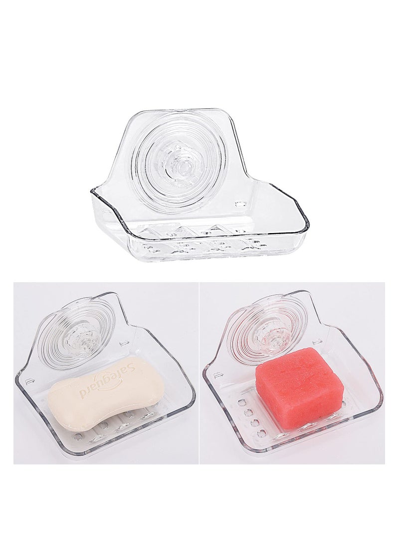 Generic - Suction Cup Soap Dish Set, Self-Adhesive Shower Soap Holder, Strong Sponge Holder for Bathroom, Tub, and Kitchen Sink, Removable & Reusable, Clear, No Drill Required (2 Pack) - Image 1