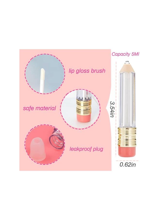 Generic - Pencil Lip Gloss Tubes Keychain, Empty Lip Gloss Tubes Pencil Keychain, Mini Lip Gloss Tubes Keychain Set Contains 10PCS Empty Pencil Lip Gloss Tubes & 10PCS Keychain Tassles with Chain for DIY (B) - Image 1