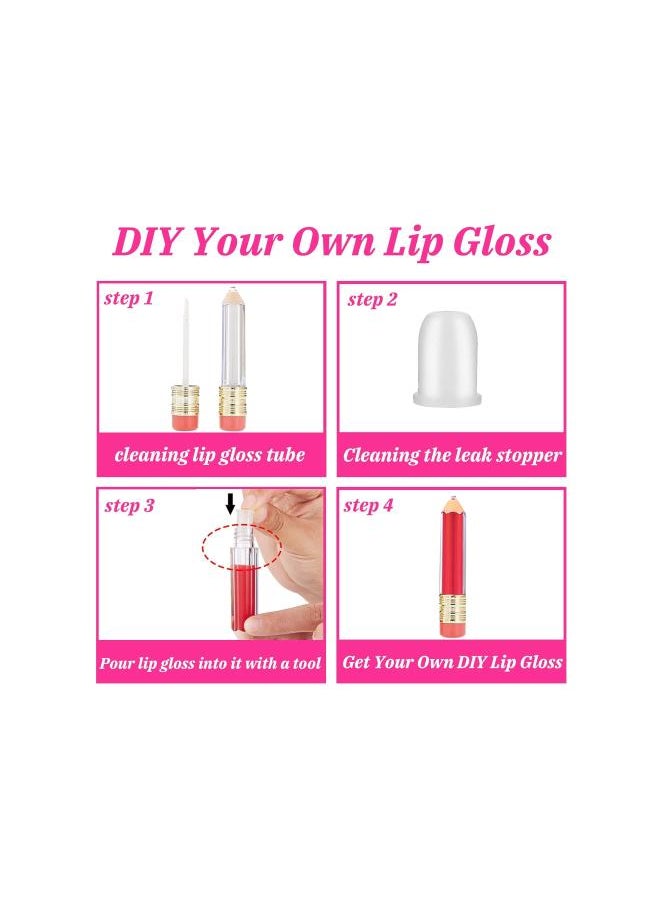 Generic - Pencil Lip Gloss Tubes Keychain, Empty Lip Gloss Tubes Pencil Keychain, Mini Lip Gloss Tubes Keychain Set Contains 10PCS Empty Pencil Lip Gloss Tubes & 10PCS Keychain Tassles with Chain for DIY (B) - Image 1