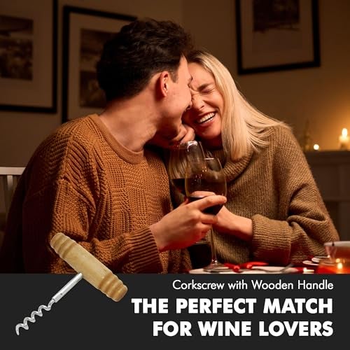 Chef Craft Select Corkscrew with Wooden Handle, 4 inch, Natural - Image 5