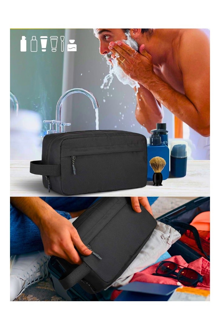 Chase Up Toiletry Bag Hanging Dopp Kit for Men Water Resistant Shaving Bag with Large Capacity for Travel - Black - Image 2
