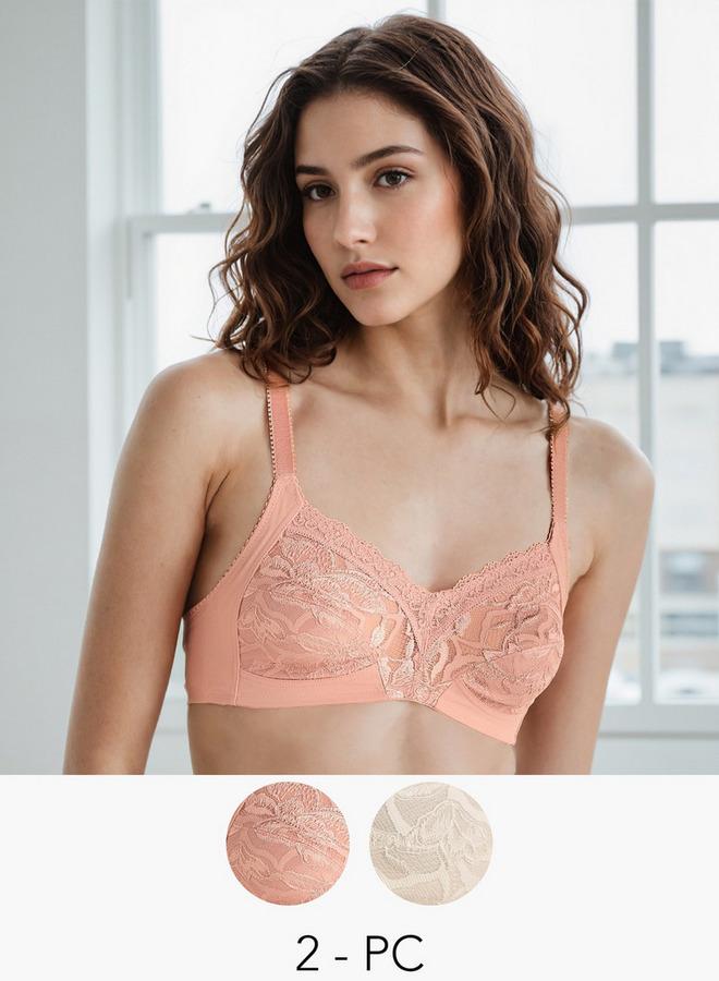 Splash FAV Set of 2 - Lace Non-Wired Bra with Hook and Eye Closure and Antibacterial Protection - Image 1