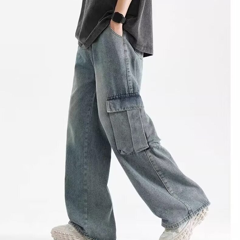 Unisex Classic Denim Jeans Loose Fit Daily Outdoor Wear - Image 4