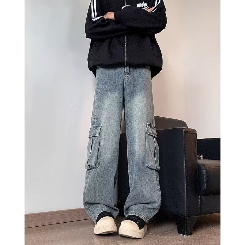 Unisex Classic Denim Jeans Loose Fit Daily Outdoor Wear - Image 2