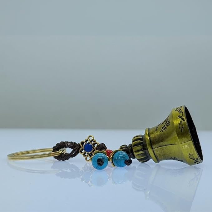 FowWelt Guardian Bell KeyChain Tibetan Key Chain Good Luck Key Chain (Bell G) - Image 4