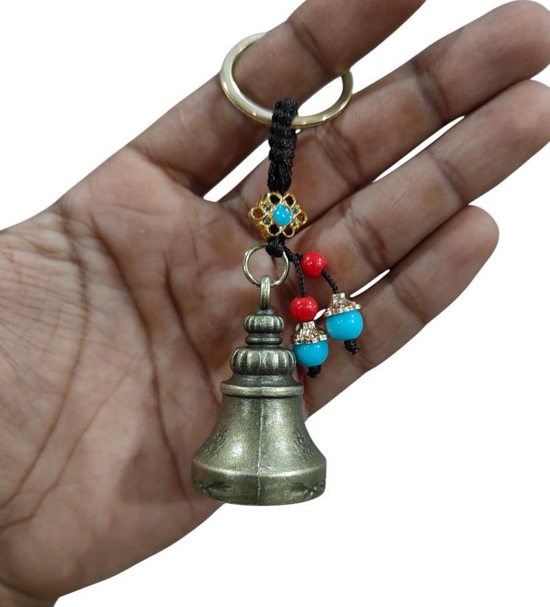 FowWelt Guardian Bell KeyChain Tibetan Key Chain Good Luck Key Chain (Bell G) - Image 1