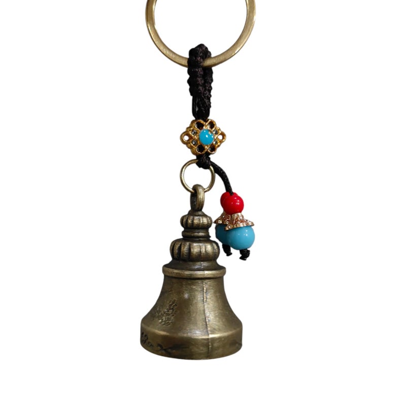 FowWelt Guardian Bell KeyChain Tibetan Key Chain Good Luck Key Chain (Bell G) - Image 5