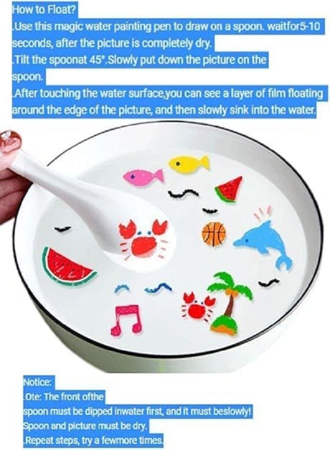 قلم رسم مائي، 12 لونًا مزدوج الأطراف، قلم تحديد عائم للرسم المائي، قلم عائم مائي سحري، أقلام تحديد السبورة البيضاء للمسح، قلم رسم مائي سحري - Image 3