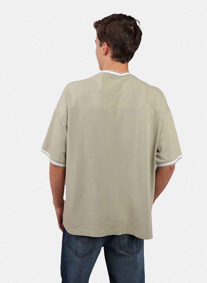 American Eagle Ringer Pique Crew Neck T-Shirt - Image 2