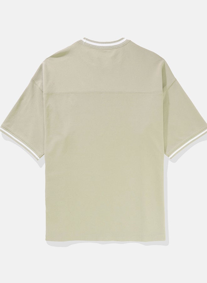 American Eagle Ringer Pique Crew Neck T-Shirt - Image 3