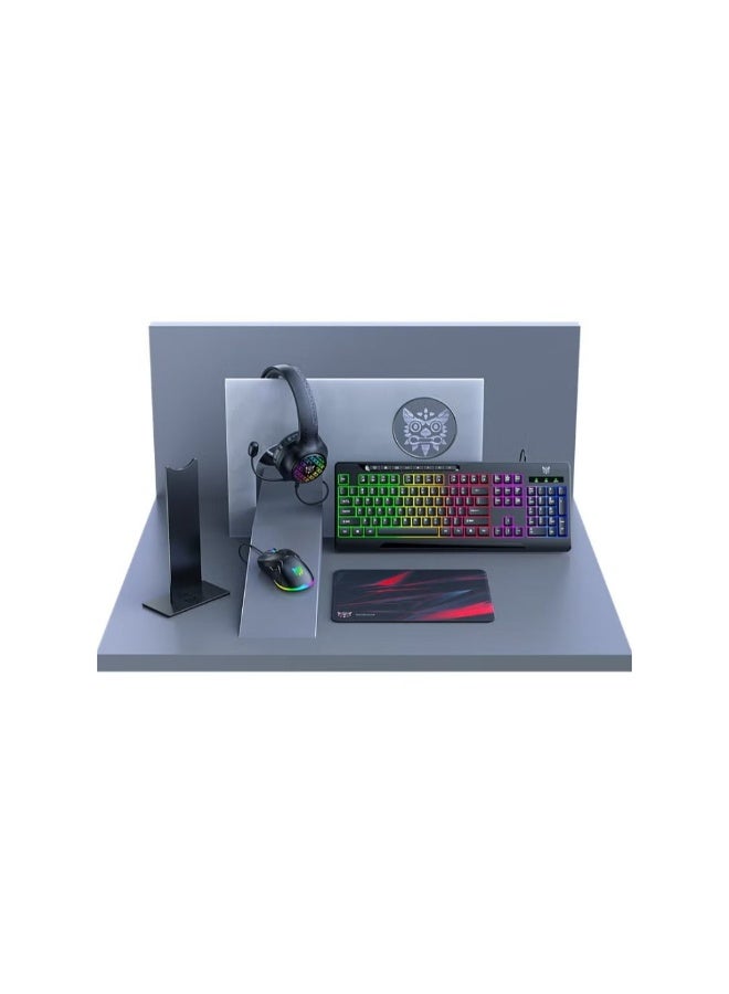 ONIKUMA TZ5006 5 in 1 Combo Gaming Set with Keyboard Mouse Headset Stand and Mousepad - Image 2