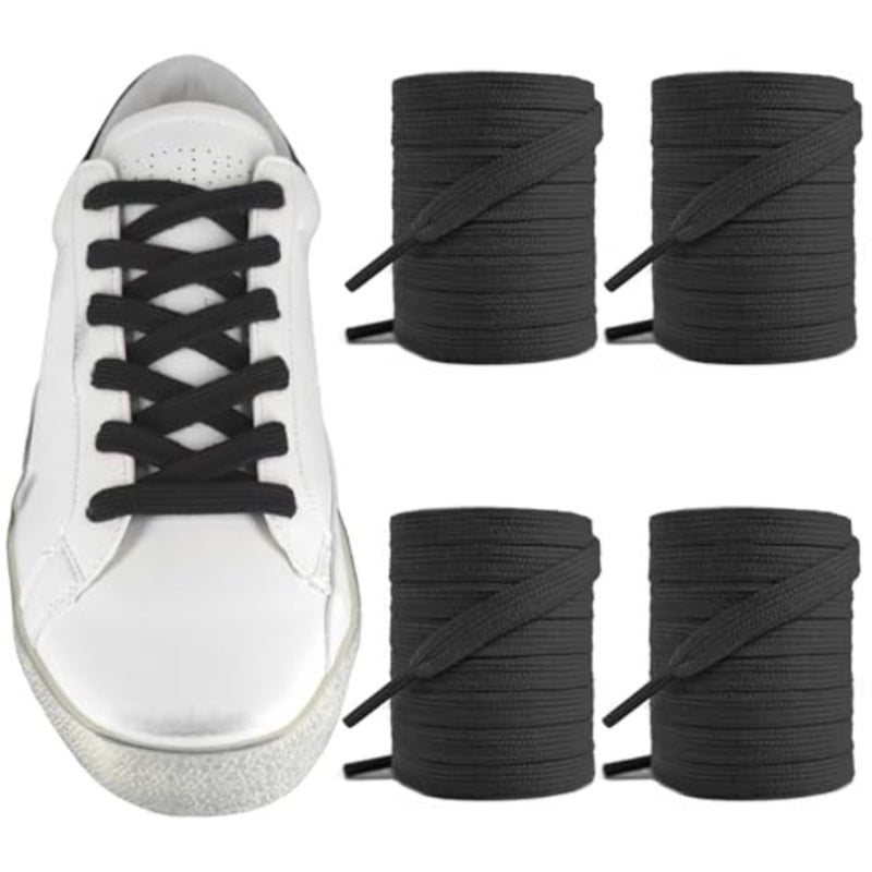 زوجان من أربطة الأحذية من NOONUamGlsob للأحذية الرياضية Golden Goose Super-Star/Hi Star/Ball Star/V-Star، أربطة بديلة مسطحة من القطن والبوليستر 444 - Image 1