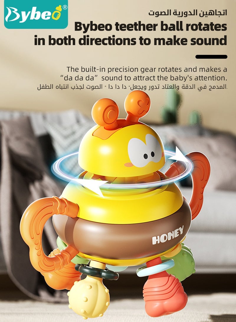 بيبو ألعاب تسنين الأطفال، ألعاب خشخيشة للأطفال، ألعاب مونتيسوري الحسية للأطفال الذكور والإناث، عضاضة عسل النحل اللطيفة، ألعاب تعليمية تنموية وألعاب مضغ للأعمار من 0 إلى 3 سنوات - Image 4