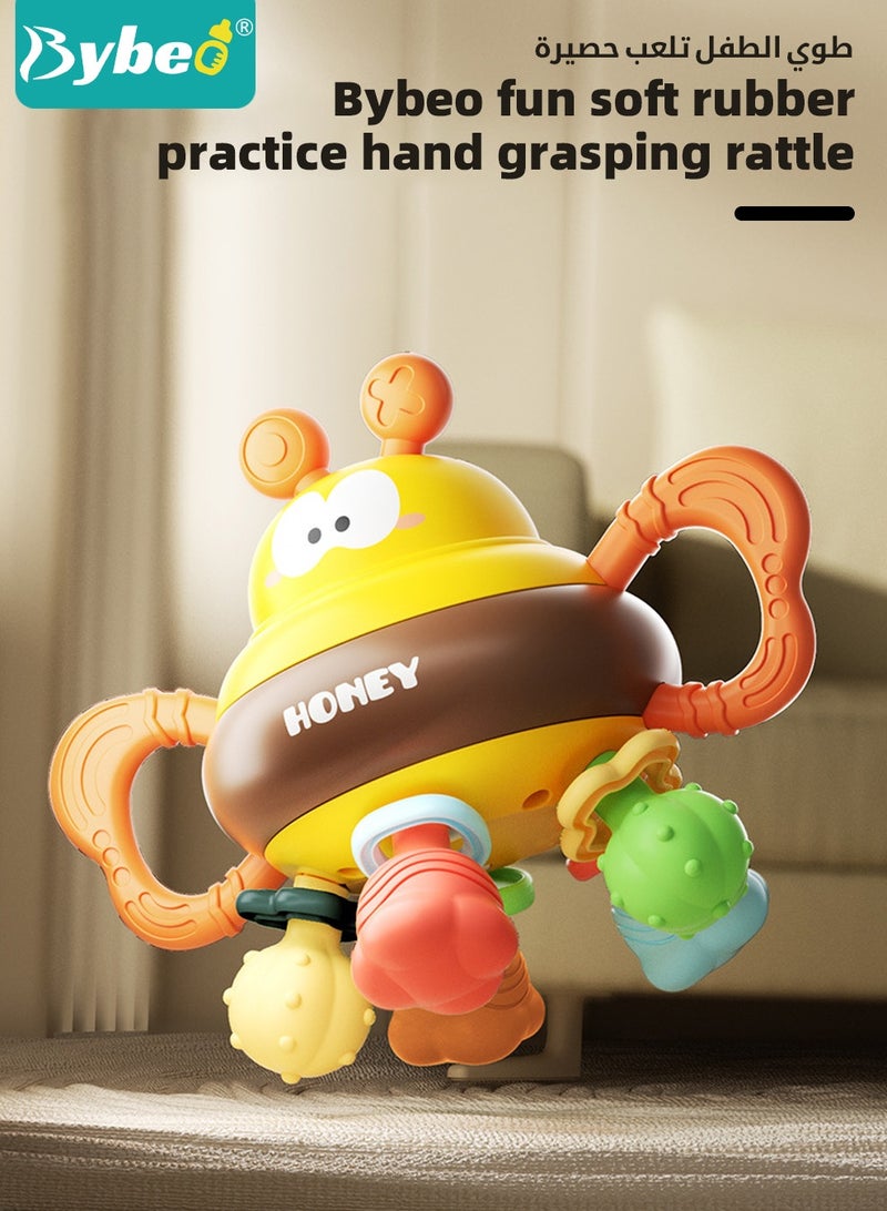 بيبو ألعاب تسنين الأطفال، ألعاب خشخيشة للأطفال، ألعاب مونتيسوري الحسية للأطفال الذكور والإناث، عضاضة عسل النحل اللطيفة، ألعاب تعليمية تنموية وألعاب مضغ للأعمار من 0 إلى 3 سنوات - Image 2