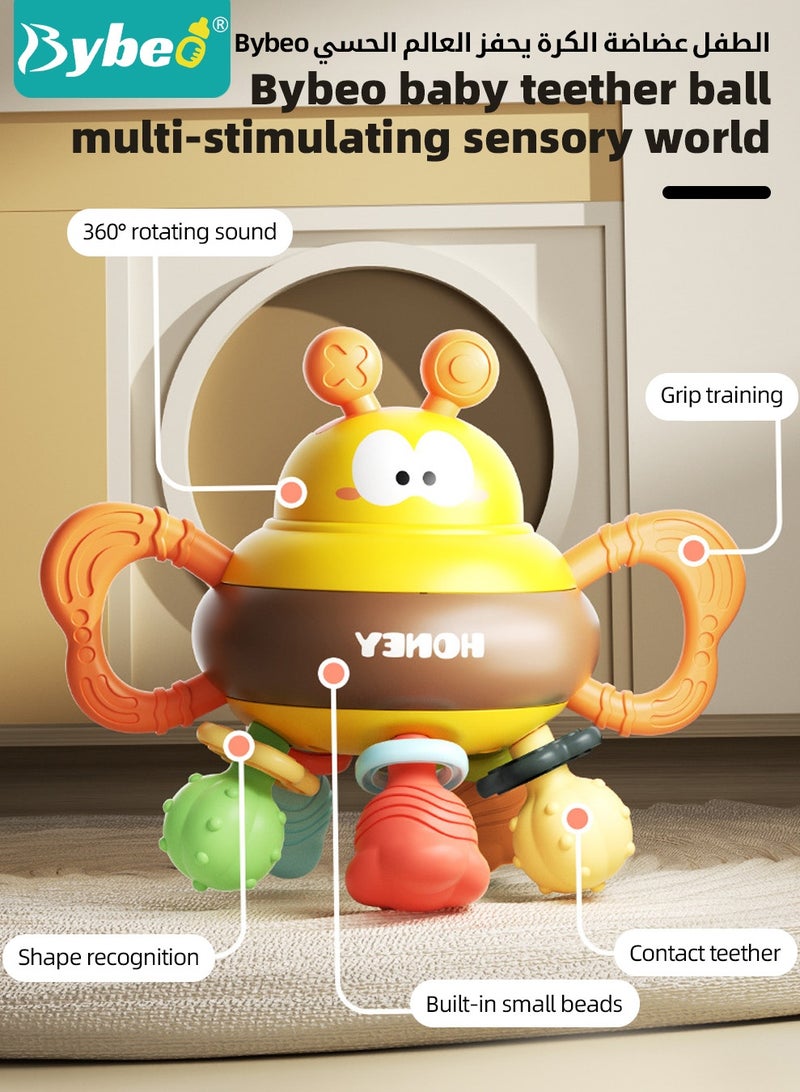 بيبو ألعاب تسنين الأطفال، ألعاب خشخيشة للأطفال، ألعاب مونتيسوري الحسية للأطفال الذكور والإناث، عضاضة عسل النحل اللطيفة، ألعاب تعليمية تنموية وألعاب مضغ للأعمار من 0 إلى 3 سنوات - Image 3