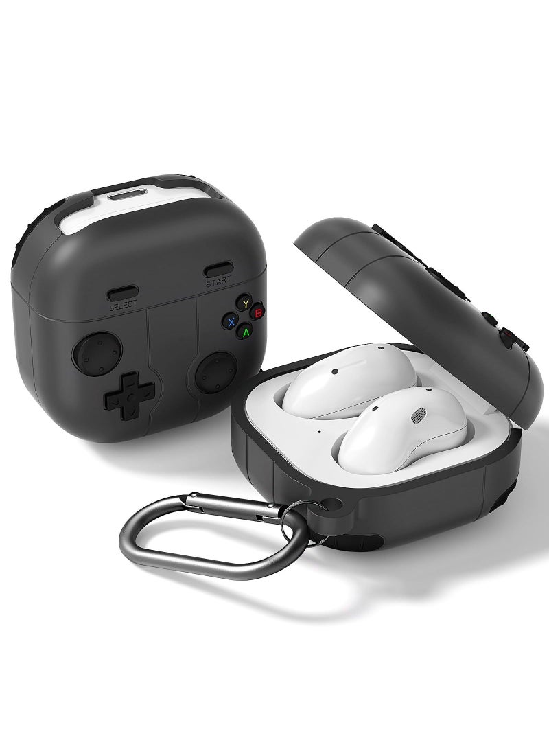 For Samsung Galaxy Buds FE Case 2023 | Galaxy Buds 2 Pro Case 2022 | Galaxy Buds 2 Case 2021 | Galaxy Buds Pro Case 2021 | Galaxy Buds Live 2020 3D Game Console Design Silicone Cover with Carabiner - Image 1