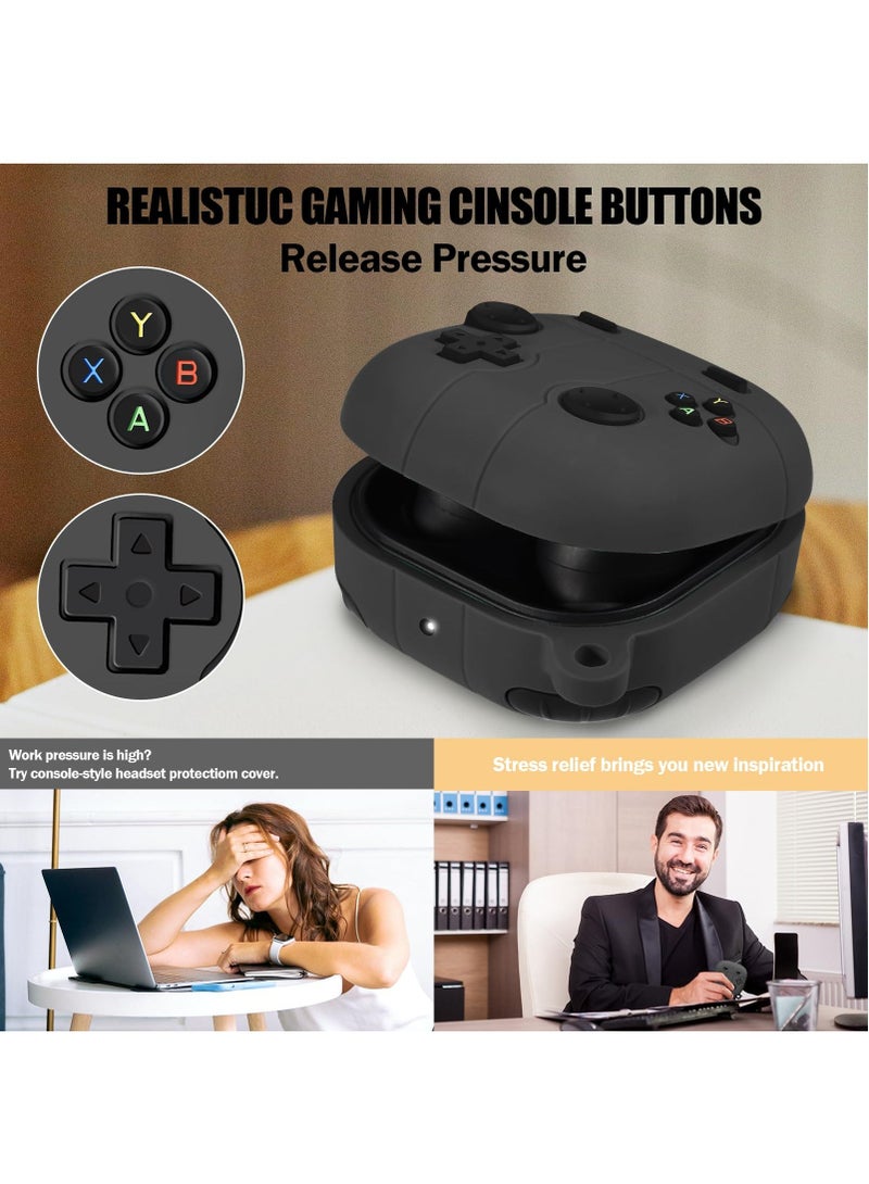 For Samsung Galaxy Buds FE Case 2023 | Galaxy Buds 2 Pro Case 2022 | Galaxy Buds 2 Case 2021 | Galaxy Buds Pro Case 2021 | Galaxy Buds Live 2020 3D Game Console Design Silicone Cover with Carabiner - Image 5