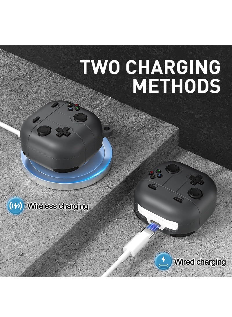 For Samsung Galaxy Buds FE Case 2023 | Galaxy Buds 2 Pro Case 2022 | Galaxy Buds 2 Case 2021 | Galaxy Buds Pro Case 2021 | Galaxy Buds Live 2020 3D Game Console Design Silicone Cover with Carabiner - Image 4