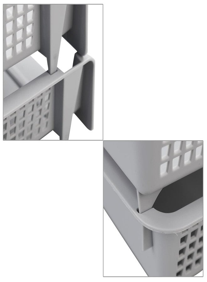 Obstnny 6 Packs Stackable Paper File Storage Tray, Plastic Desk Organizer Basket Tray - Image 2