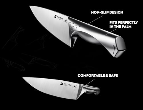 WIZEKA Kitchen Knife Set with Block: Razor Sharp 15 Pcs Professional Chef Knife Set with Knife Sharpener, Food Grade German Stainless Steel Knife Block Set, Jaguar Series - Image 3