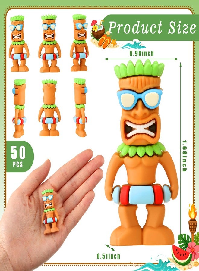 Qunclay 50 Pcs Mini Tiki Statue Figurines Hawaiian Tiki Bar Party Decorations 1.69 Inch Summer Figurines Table Centerpieces for Hawaii Luau Aloha Party Gifts - Image 3