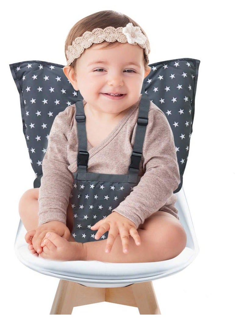 Portable Baby High Chair with Safety Harness for Travel, Adjustable Booster Seat for Infants and Toddlers, Perfect for Eating and Camping - Image 1