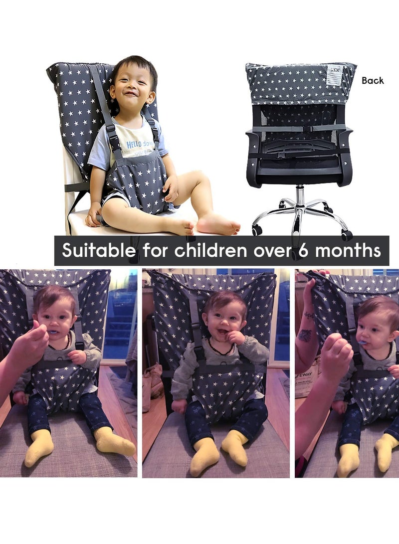 Portable Baby High Chair with Safety Harness for Travel, Adjustable Booster Seat for Infants and Toddlers, Perfect for Eating and Camping - Image 4