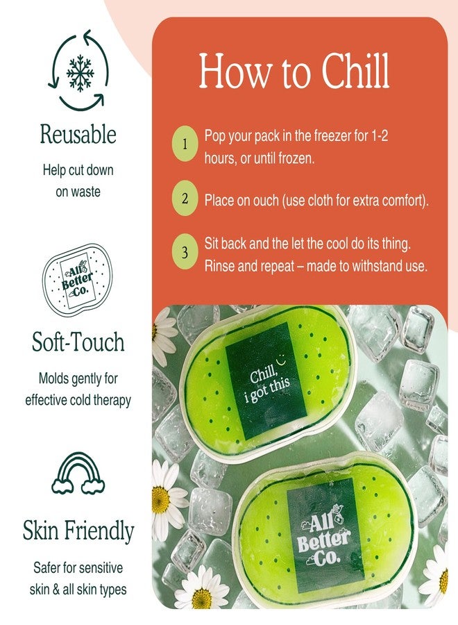 All Better Co. Soft Reusable Ice Packs Cold Compress Pads for Kids & Adults – Pain Relief Ice Gel Packs for Injuries, Boo Boos, Growing Pains, Knee, Back, Flexible, Freezable & Gentle on Skin - Set of 2 - Image 4