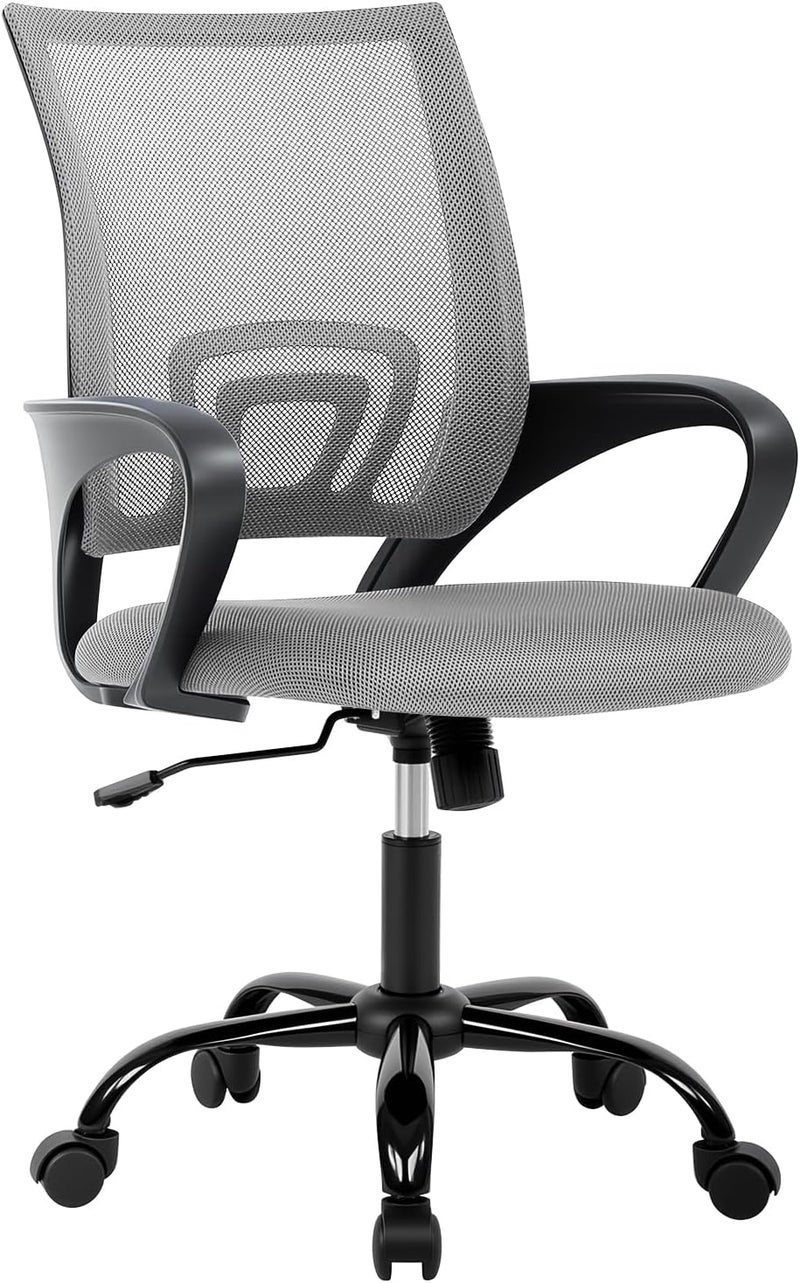 BestOffice Office Chair Ergonomic Cheap Desk Chair Mesh Computer Chair Lumbar Support Modern Executive Adjustable Stool Rolling Swivel Chair for Back Pain (Grey) - Image 1