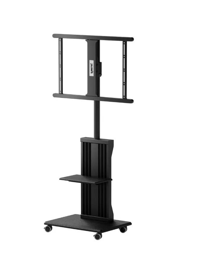 BEETEC Mobile TV Stand with Wheels, Height Adjustable Rolling TV Cart for 32-75 Inch Screens, Load Capacity 45kg, VESA 600x400mm, Sturdy Frame with Shelf for Home, Office & Conference | TF-FS3275B - Image 4