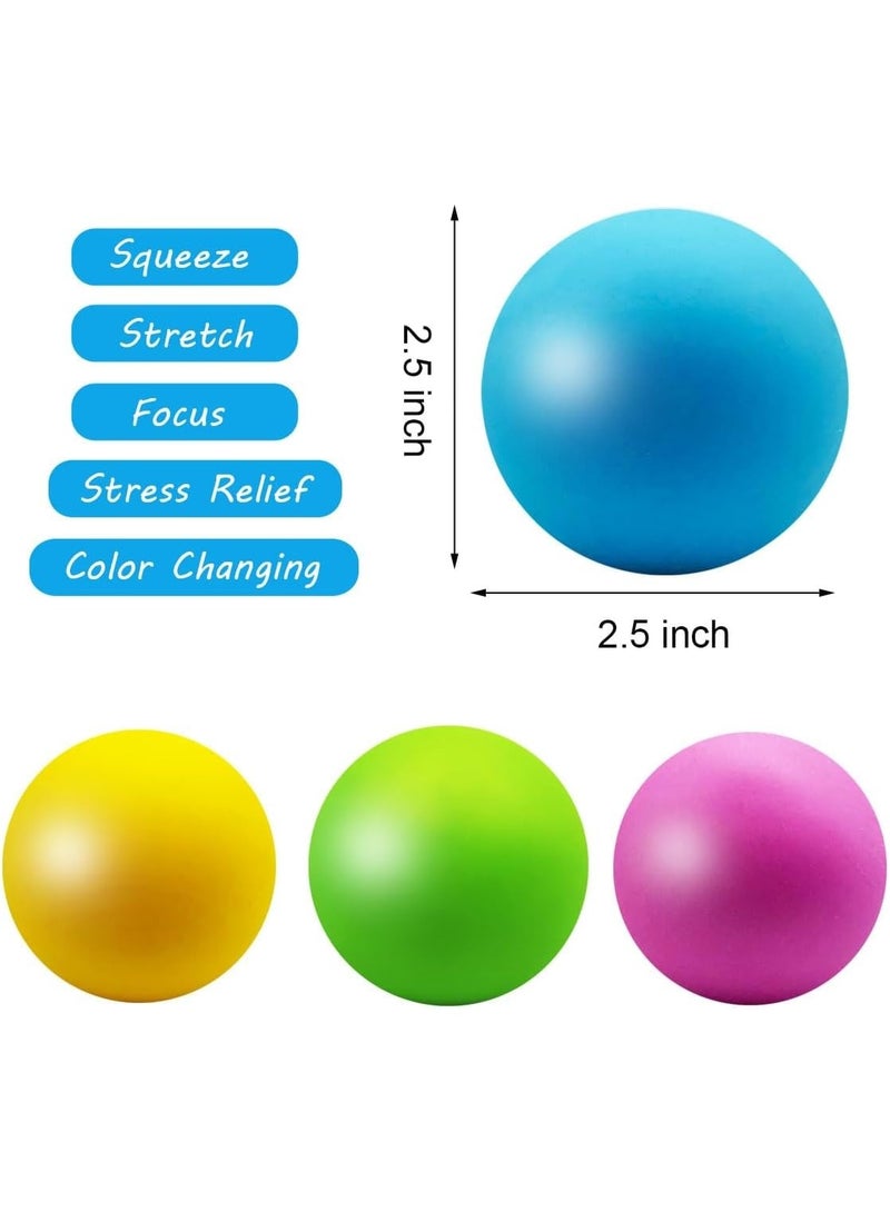كوينز كرات الضغط الملوّنة – ألعاب حسية لتخفيف التوتر للأطفال والمراهقين والبالغين – قطع (أخضر/أصفر/أزرق/وردي عبوة 4) - Image 2