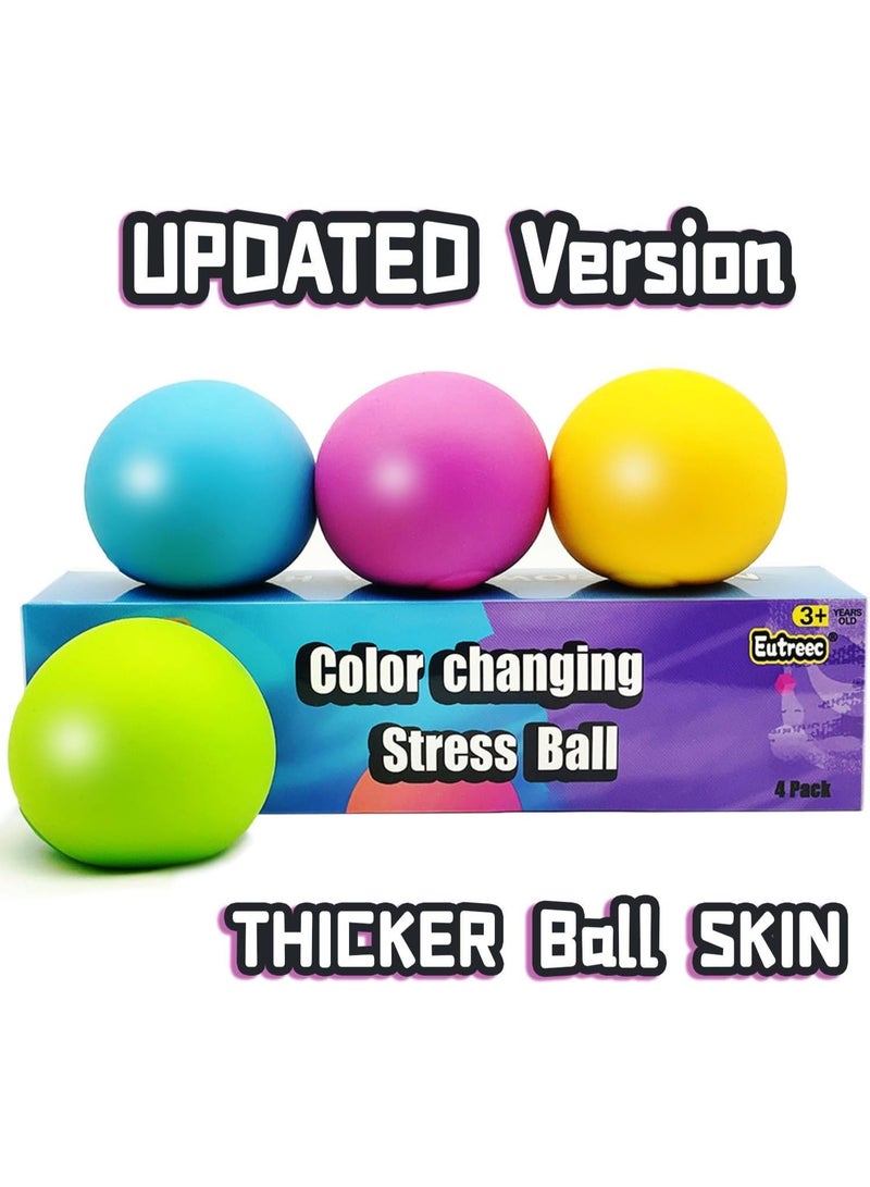 كوينز كرات الضغط الملوّنة – ألعاب حسية لتخفيف التوتر للأطفال والمراهقين والبالغين – قطع (أخضر/أصفر/أزرق/وردي عبوة 4) - Image 3