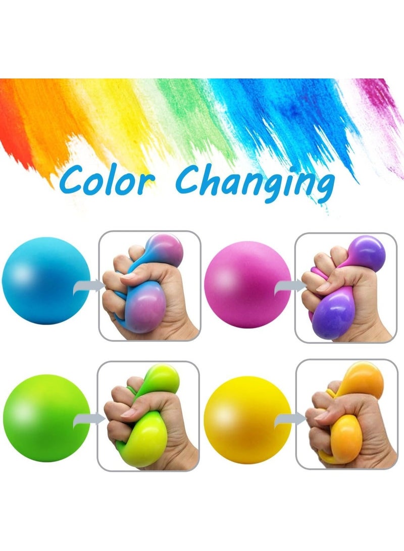 كوينز كرات الضغط الملوّنة – ألعاب حسية لتخفيف التوتر للأطفال والمراهقين والبالغين – قطع (أخضر/أصفر/أزرق/وردي عبوة 4) - Image 4