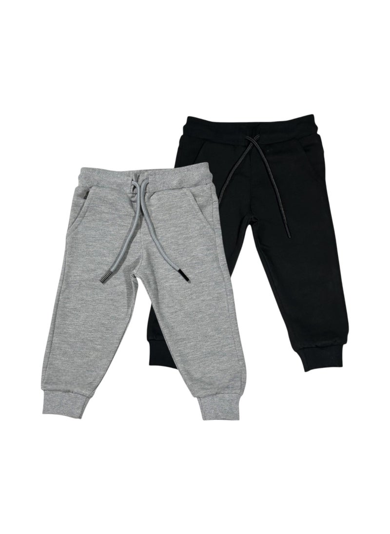 Baby Co. Light grey & Black kids sweatpants (2 pack) 
