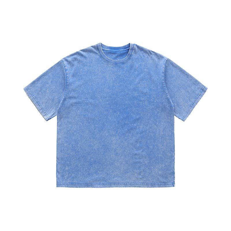 230G Pure Cotton American Washed Old Large Size T-Shirt Men'S And Women'S Short Sleeve Summer Loose Ins Tide Brand Joker Hong Kong Style Xi - Image 1