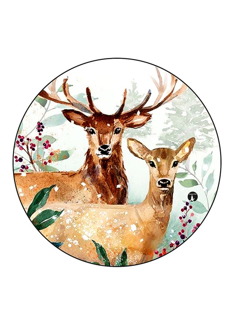 Deers Printed Mouse Pad  Multicolour