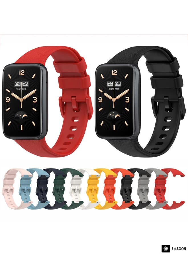 Watch Band For Xiaomi Mi Band 7 Pro Litchi Texture Leather  - Image 3