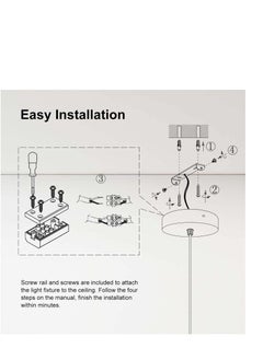 Excefore Ceiling Pendant & Lamp Holder - Ceiling Rose & Light Pendant E27 Bulbs Fitting Set with Braided Fabric Cable - White Cable  - Image 5