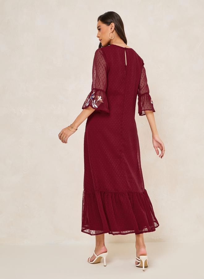 Styli Embroidered Midi Dress  - Image 4