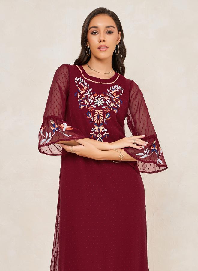 Styli Embroidered Midi Dress  - Image 2