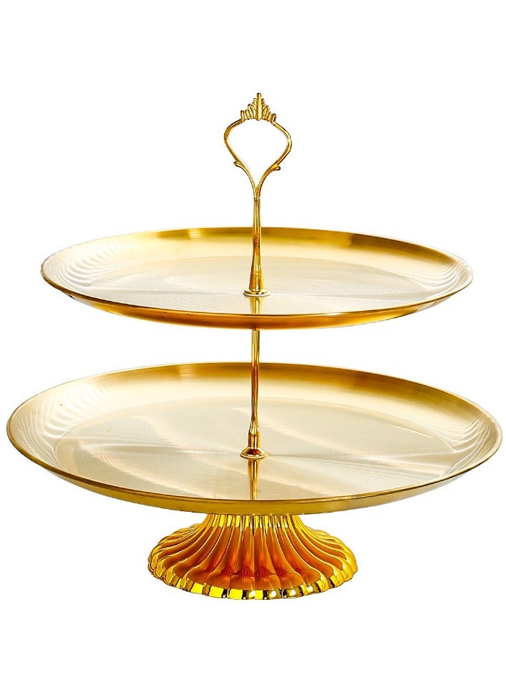 Stainless Steel Tray Dessert Stand Pastry Stand Cake Stand Serving Platter Serving Plate Tray (2 TIER)  - Image 1