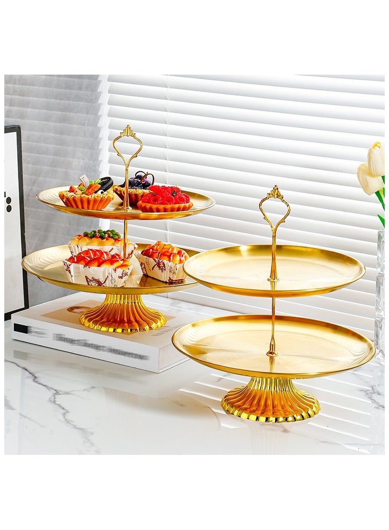 Stainless Steel Tray Dessert Stand Pastry Stand Cake Stand Serving Platter Serving Plate Tray (2 TIER)  - Image 3